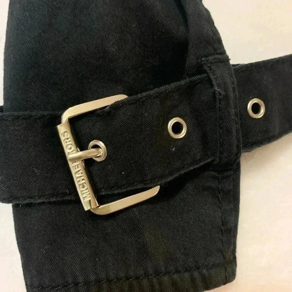 Michael Kors Women's Utility Jacket 6 Button Black Pockets Sleeve Buckle Size L - Picture 14 of 14